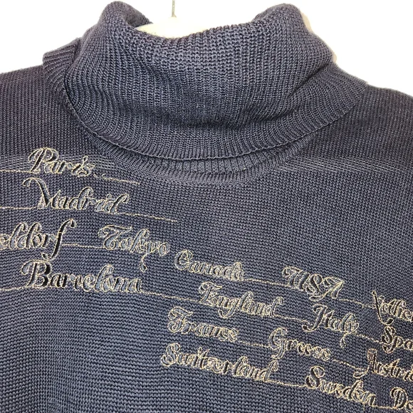 Vintage Stephanie by Suzelle Navy Wool Blend Dress Size M Destinations Details - Picture 5 of 12